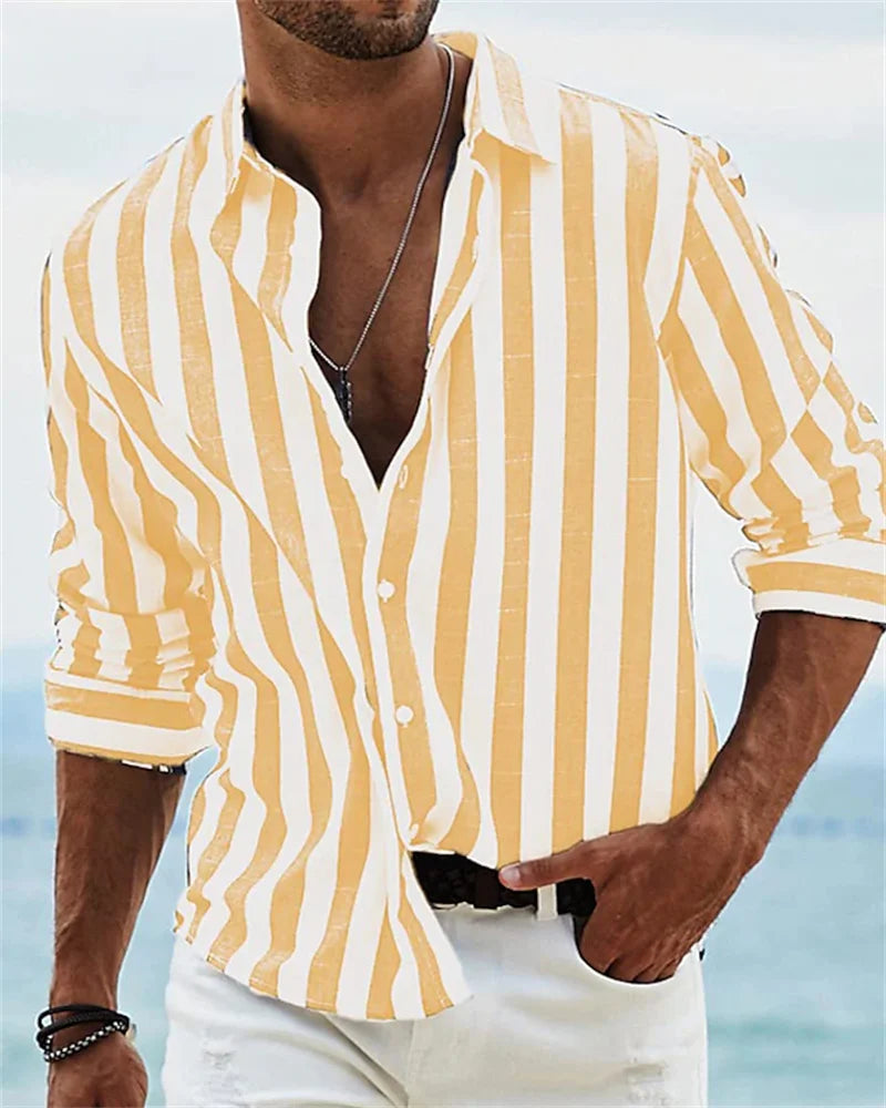 Camisa elegante de rayas hombre