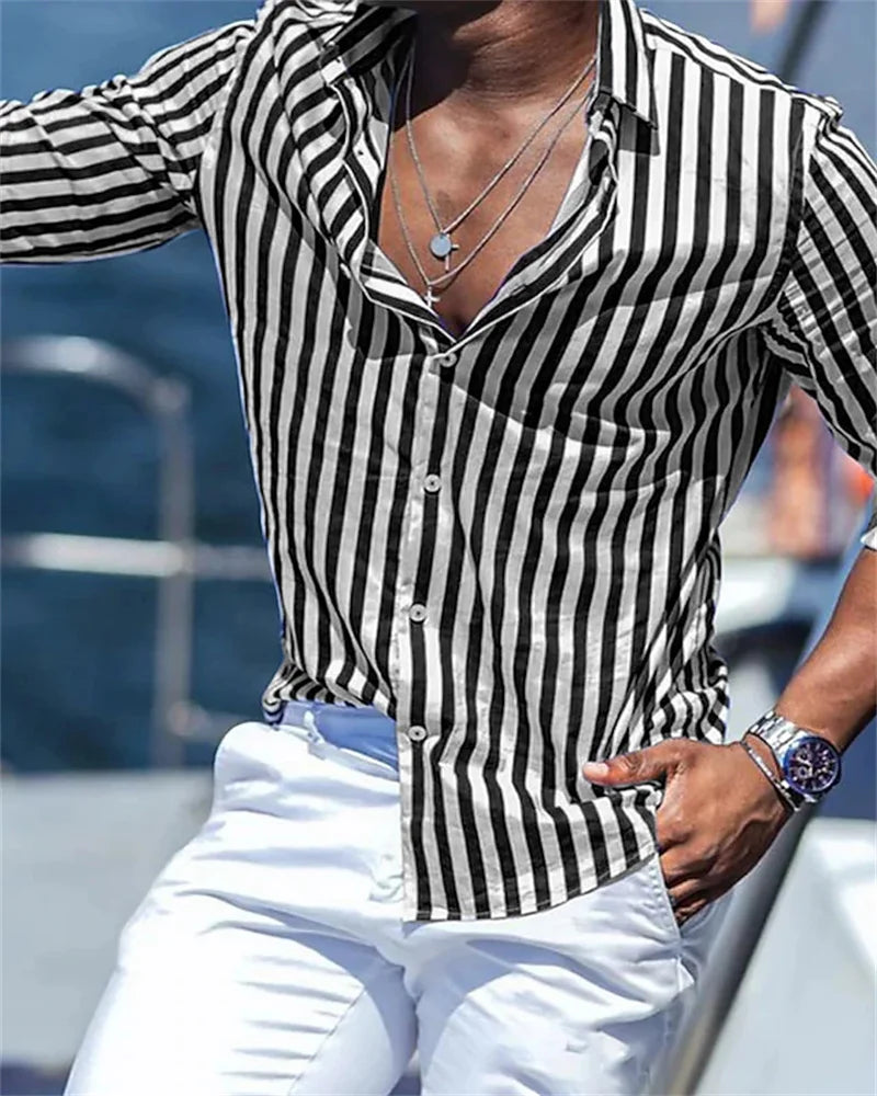 Camisa elegante de rayas hombre