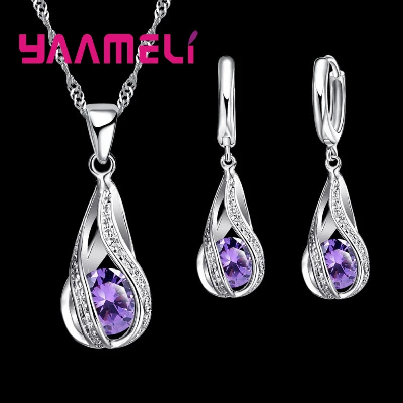 Collar de plata de ley con diamantes