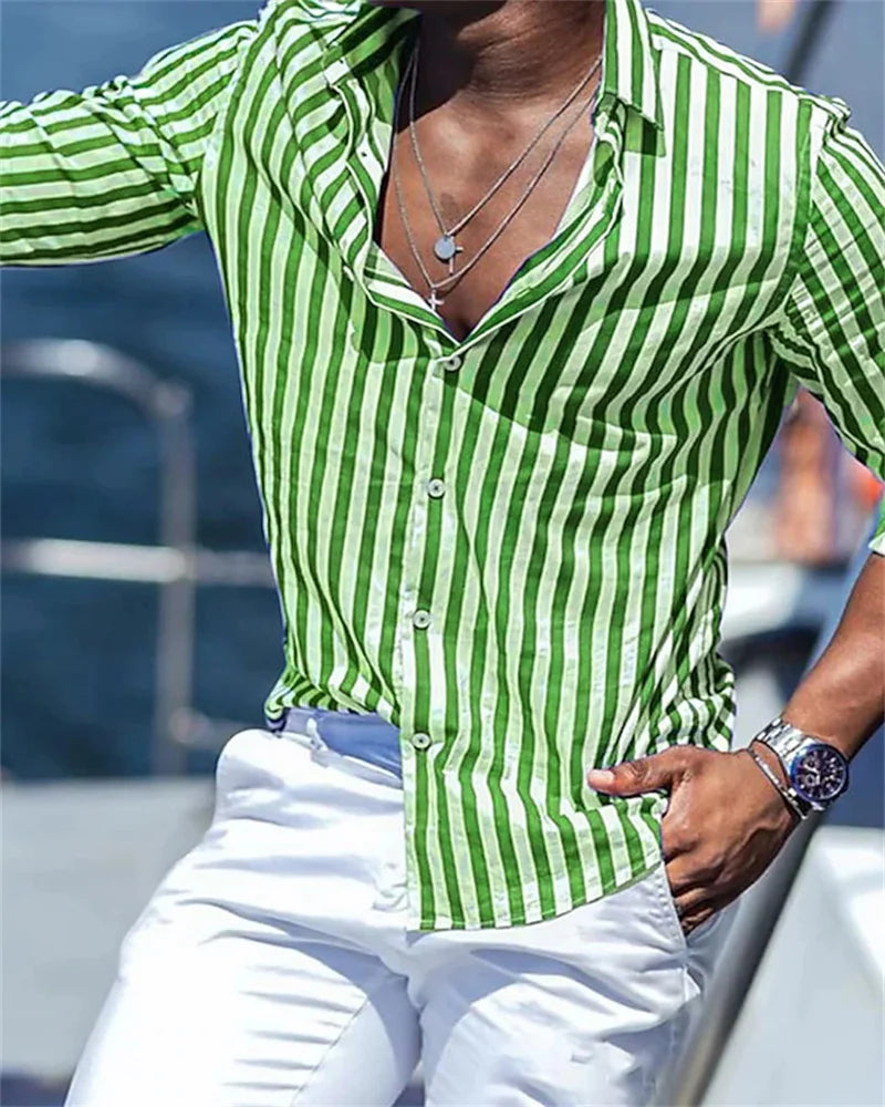 Camisa elegante de rayas hombre