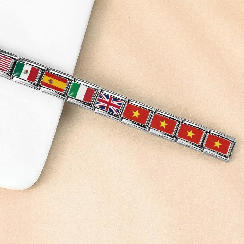 Charms de banderas de acero inoxidable