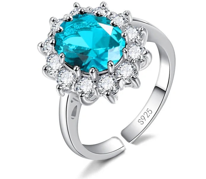 anillos de plata de ley con piedra preciosa