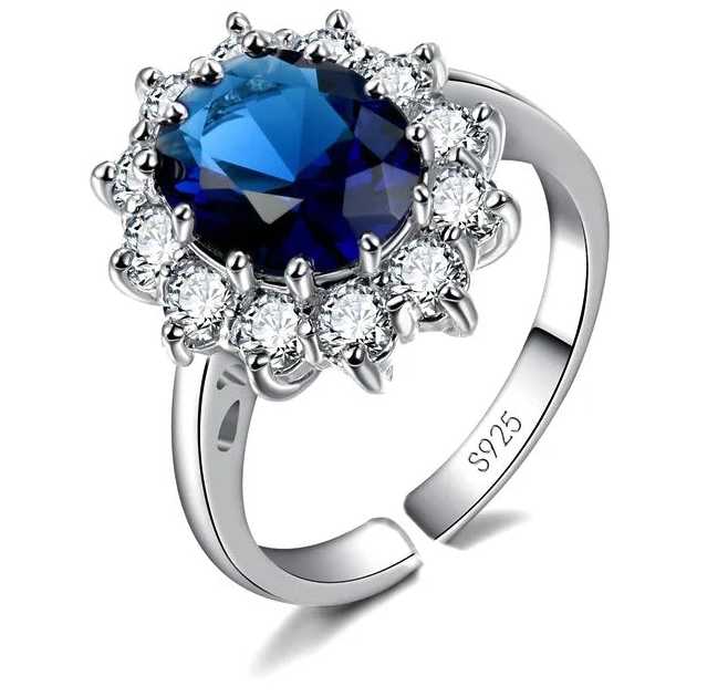 anillos de plata de ley con piedra preciosa