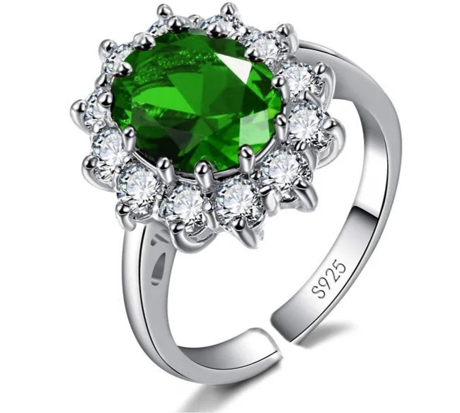 anillos de plata de ley con piedra preciosa