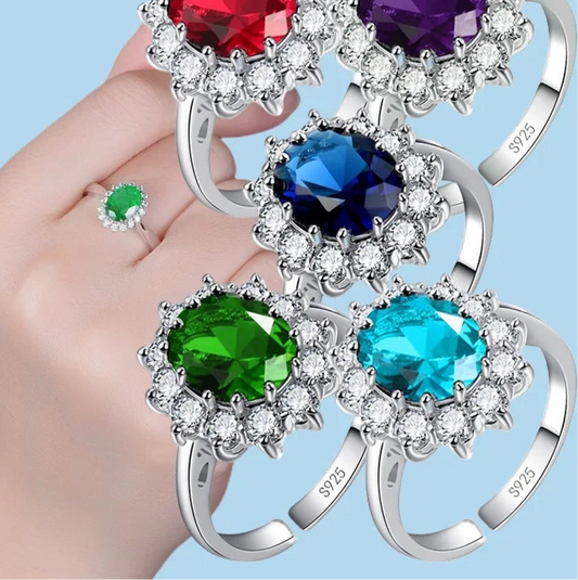 anillos de plata de ley con piedra preciosa