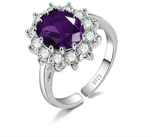anillos de plata de ley con piedra preciosa