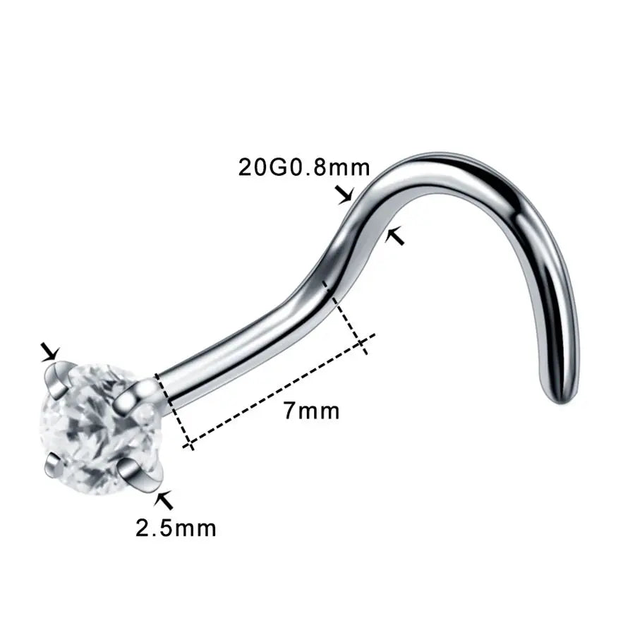 Piercing nostril de acero quirúrgico