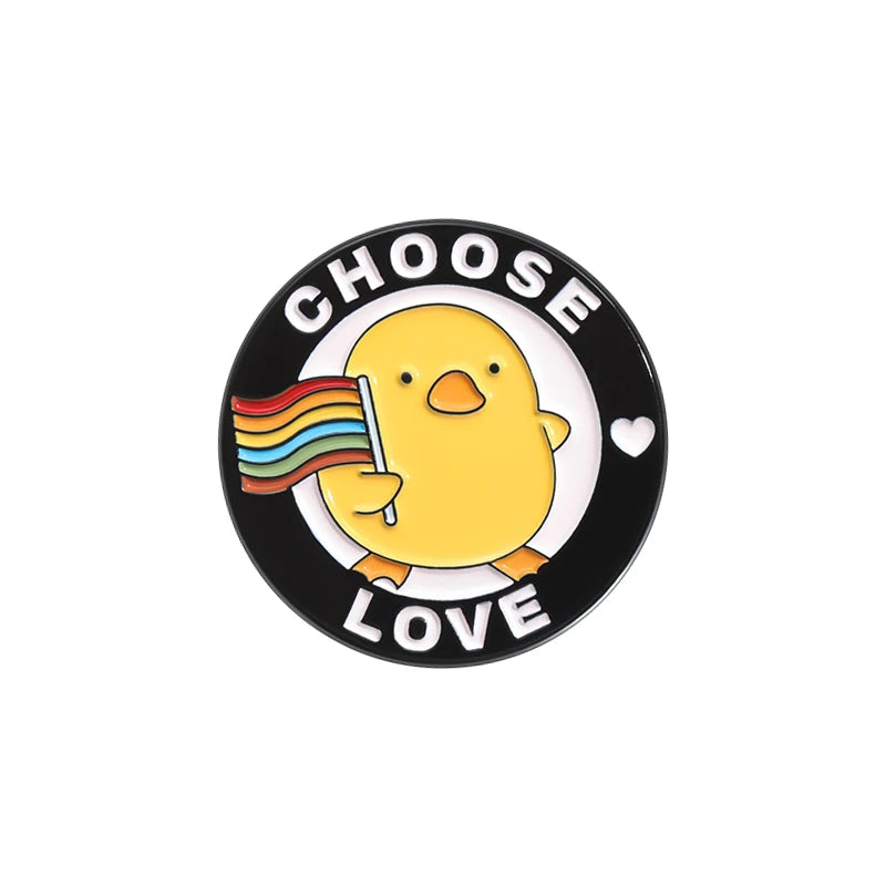 Pins de patos y pingüinos