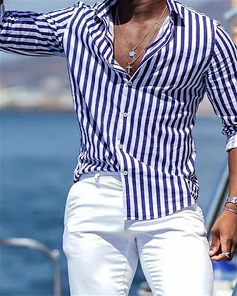 Camisa elegante de rayas hombre