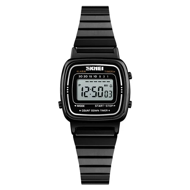 Reloj digital metálico para mujeres