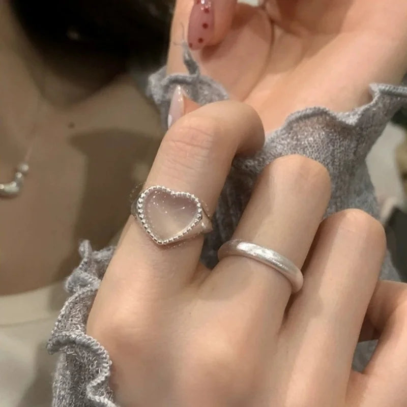Anillo corazón de cristal