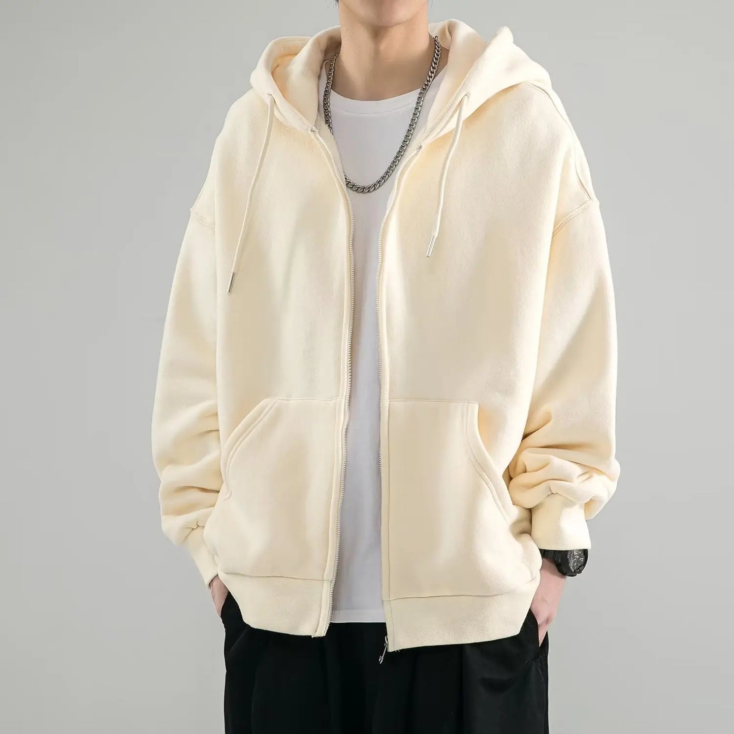 Chaqueta básica con capucha para hombre