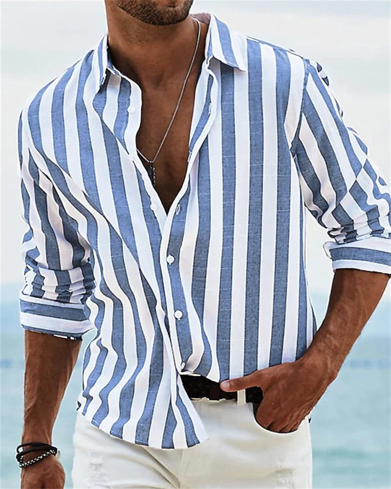 Camisa elegante de rayas hombre