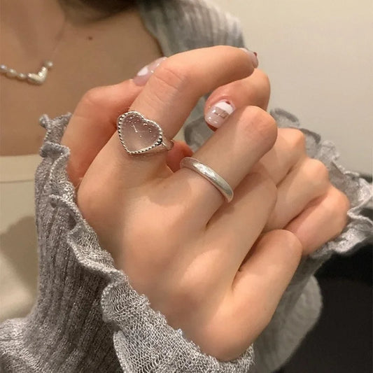 Anillo corazón de cristal