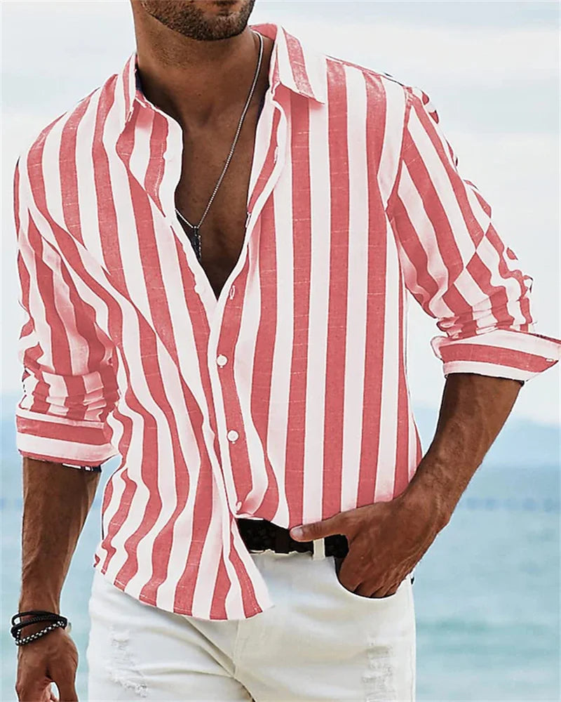 Camisa elegante de rayas hombre