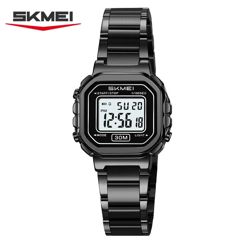 Reloj digital metálico para mujeres