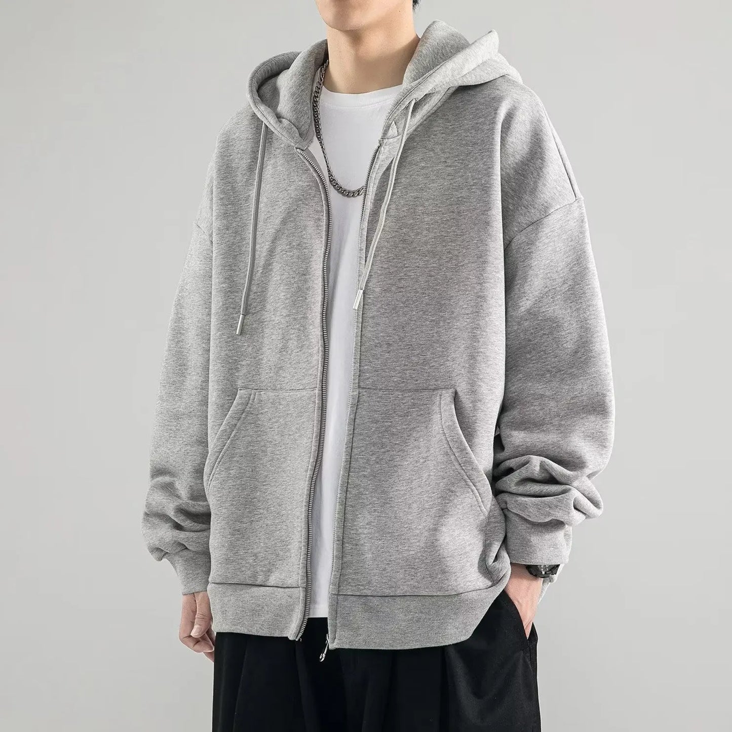 Chaqueta básica con capucha para hombre