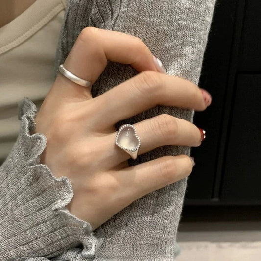 Anillo corazón de cristal