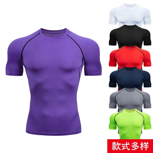Camiseta manga corta ajustada hombre