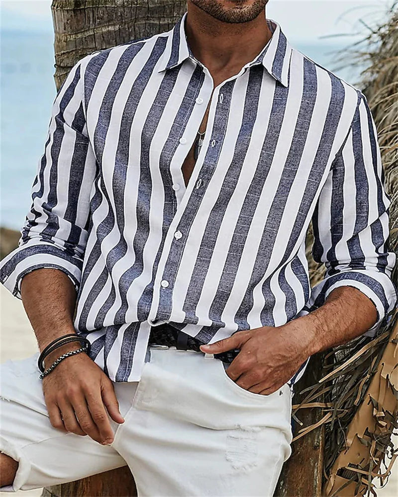 Camisa elegante de rayas hombre