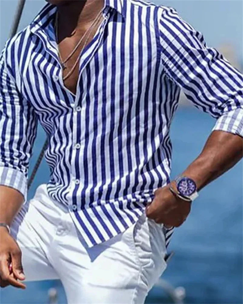 Camisa elegante de rayas hombre