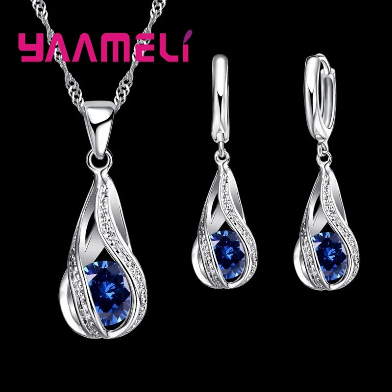 Collar de plata de ley con diamantes
