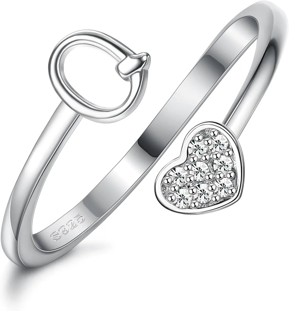 Anillo de plata de ley con inicial
