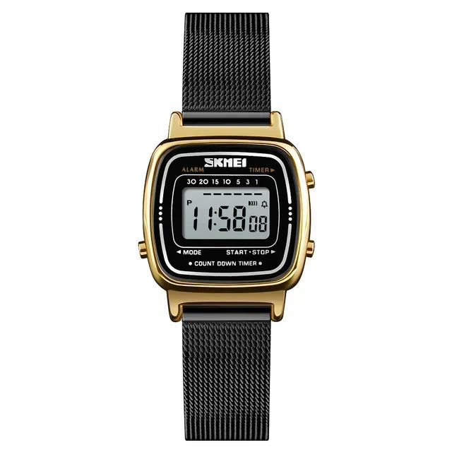 Reloj digital metálico para mujeres