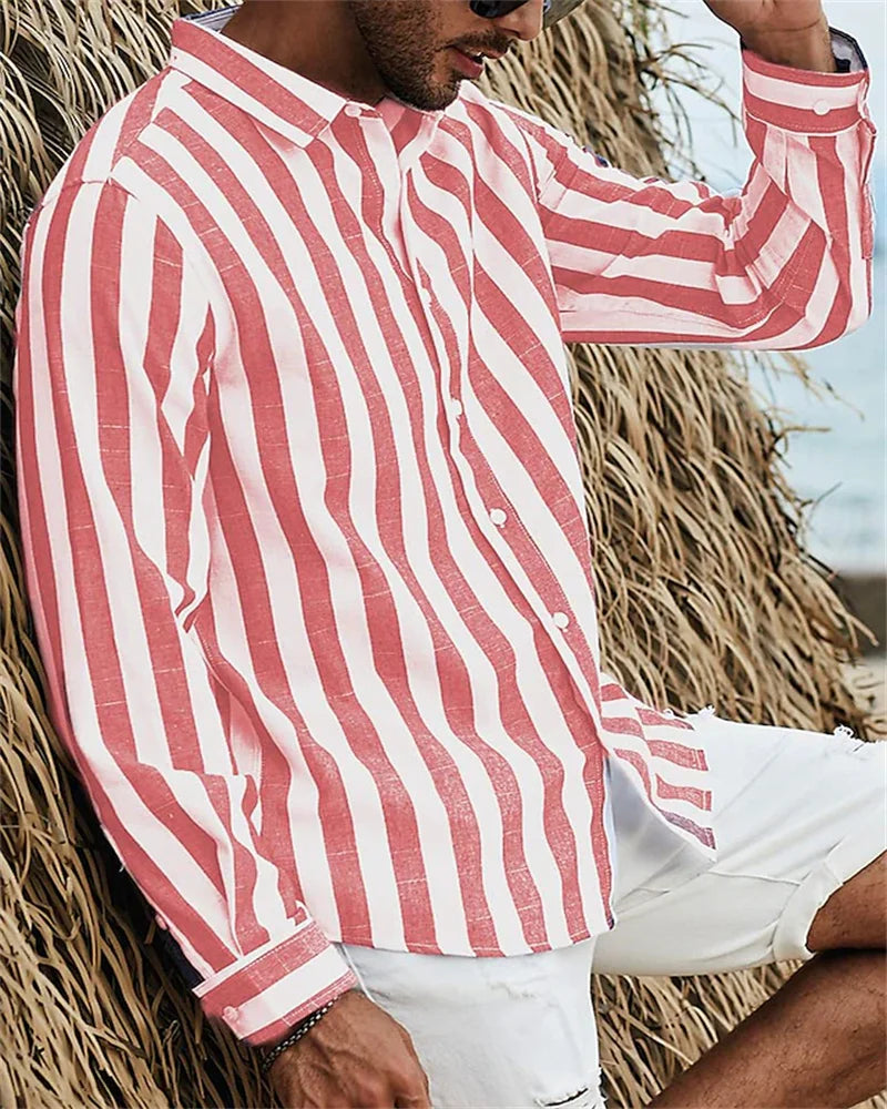 Camisa elegante de rayas hombre