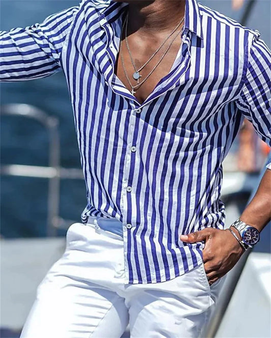 Camisa elegante de rayas hombre