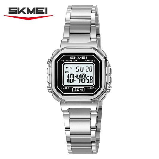 Reloj digital metálico para mujeres