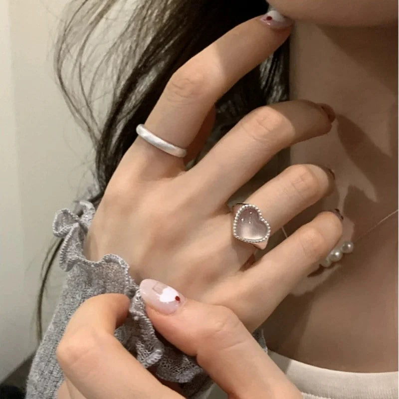 Anillo corazón de cristal