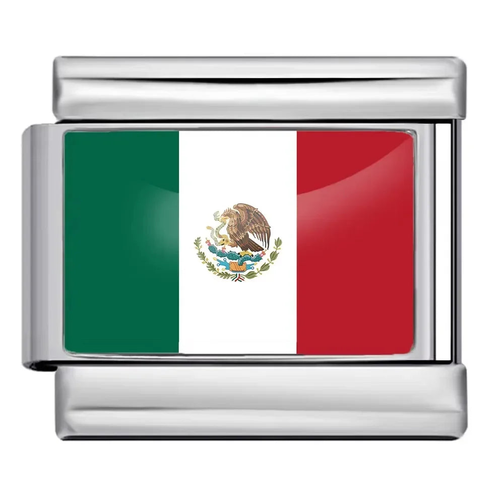 Charms de banderas de acero inoxidable