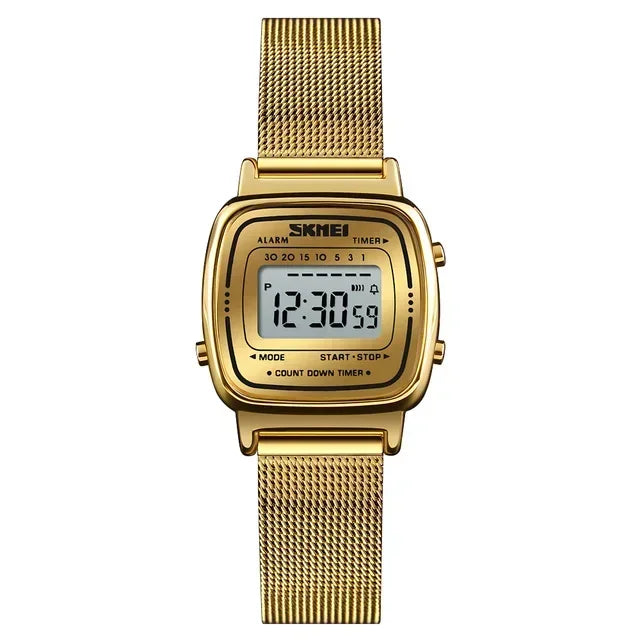 Reloj digital metálico para mujeres
