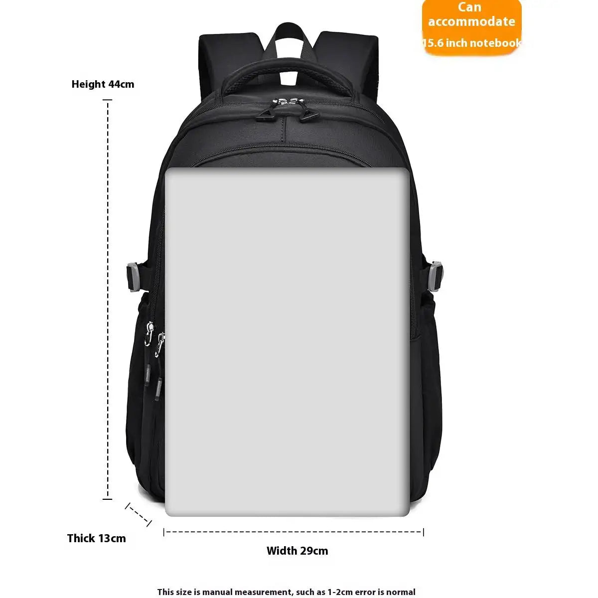 Mochila unisex básica con muchos bolsillos