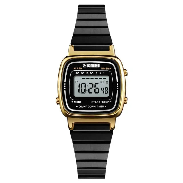 Reloj digital metálico para mujeres